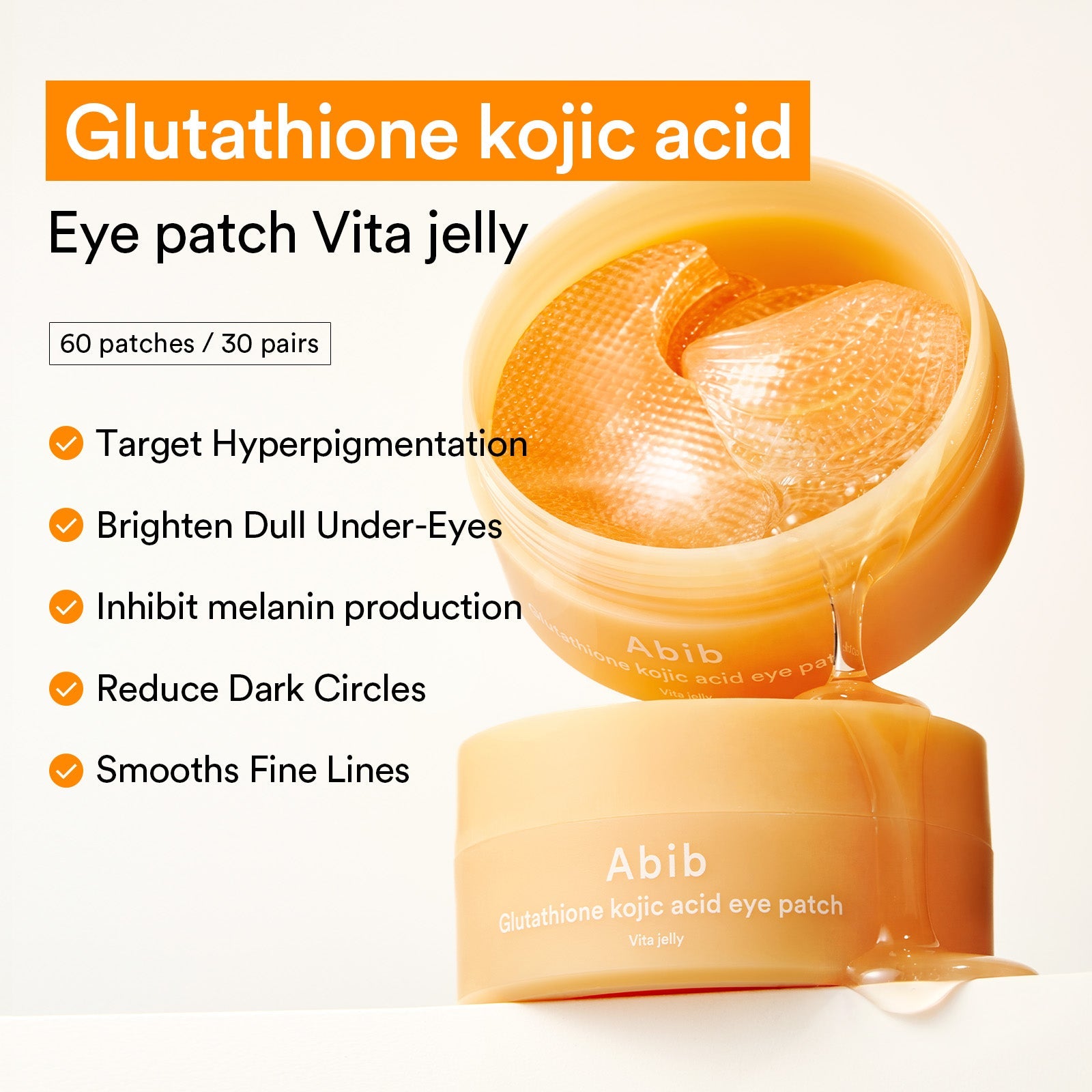 Abib - Glutathione kojic acid eye patch Vita jelly (60 Patches) [thekimyoun.com]
