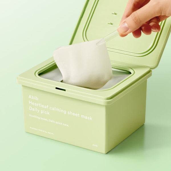 Abib - Heartleaf calming sheet mask Daily pick (30 Sheets)-thekimyoung.com