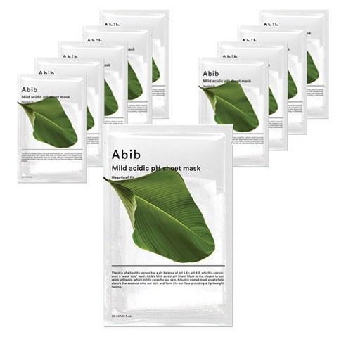 Abib Mild acidic pH sheet mask Heartleaf Fit (10 sheets) Mask Sheet Abib