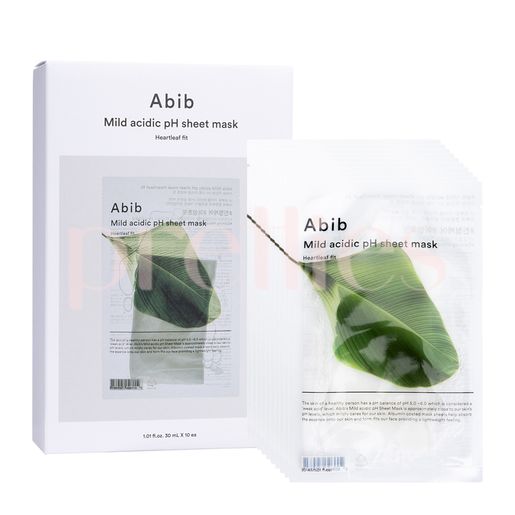 Abib Mild acidic pH sheet mask Heartleaf Fit (10 sheets) Mask Sheet Abib