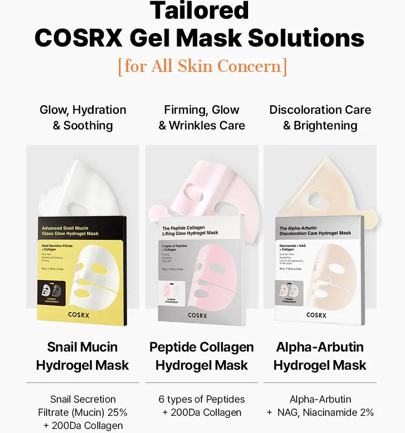COSRX - The Alpha-Arbutin Discoloration Care Hydrogel Mask (3 Sheets)-thekimyoung.com