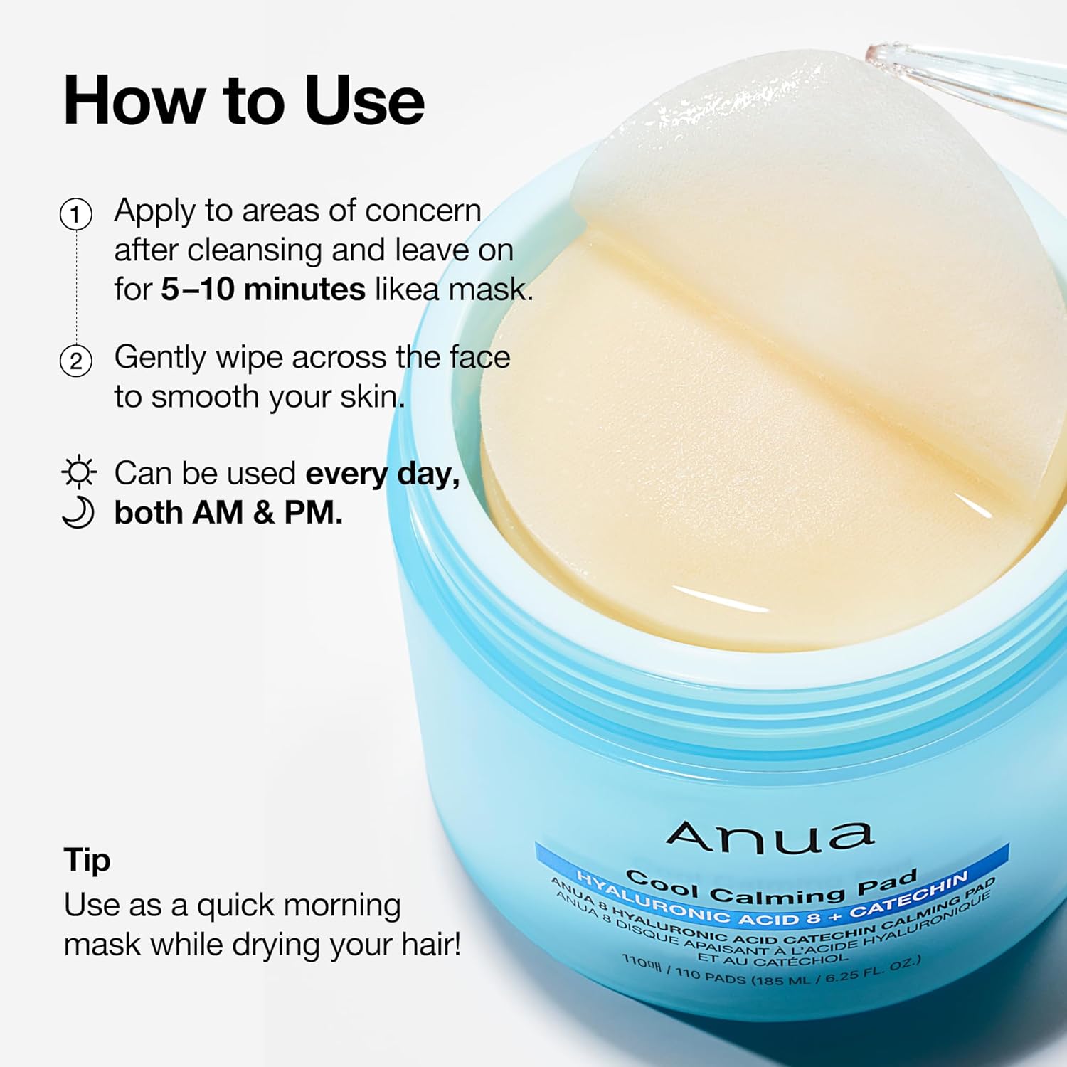 Anua - 8 Hyaluronic Acid Catechin Calming Pad (110 Pads)-thekimyoung.com
