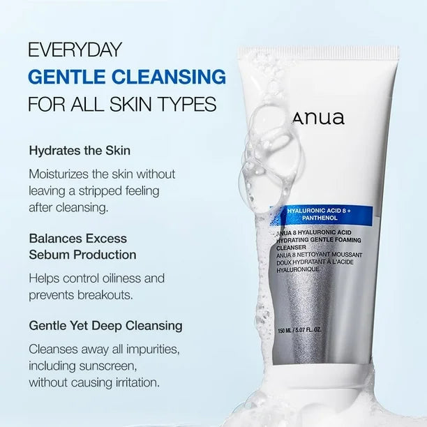 Anua 8 Hyaluronic Acid Gentle Gel Cleanser 150ml-thekimyoung.com