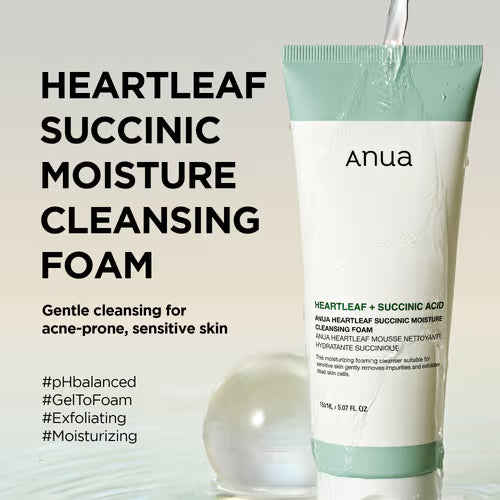 Anua Heartleaf Succinic Moisture Cleansing Foam 150ml-thekimyoung.com