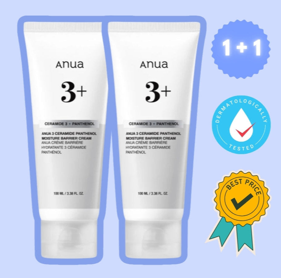 Anua 3 Ceramide Panthenol Moisture Barrier Cream 100ml + 100ml Moisturizer Cream Anua