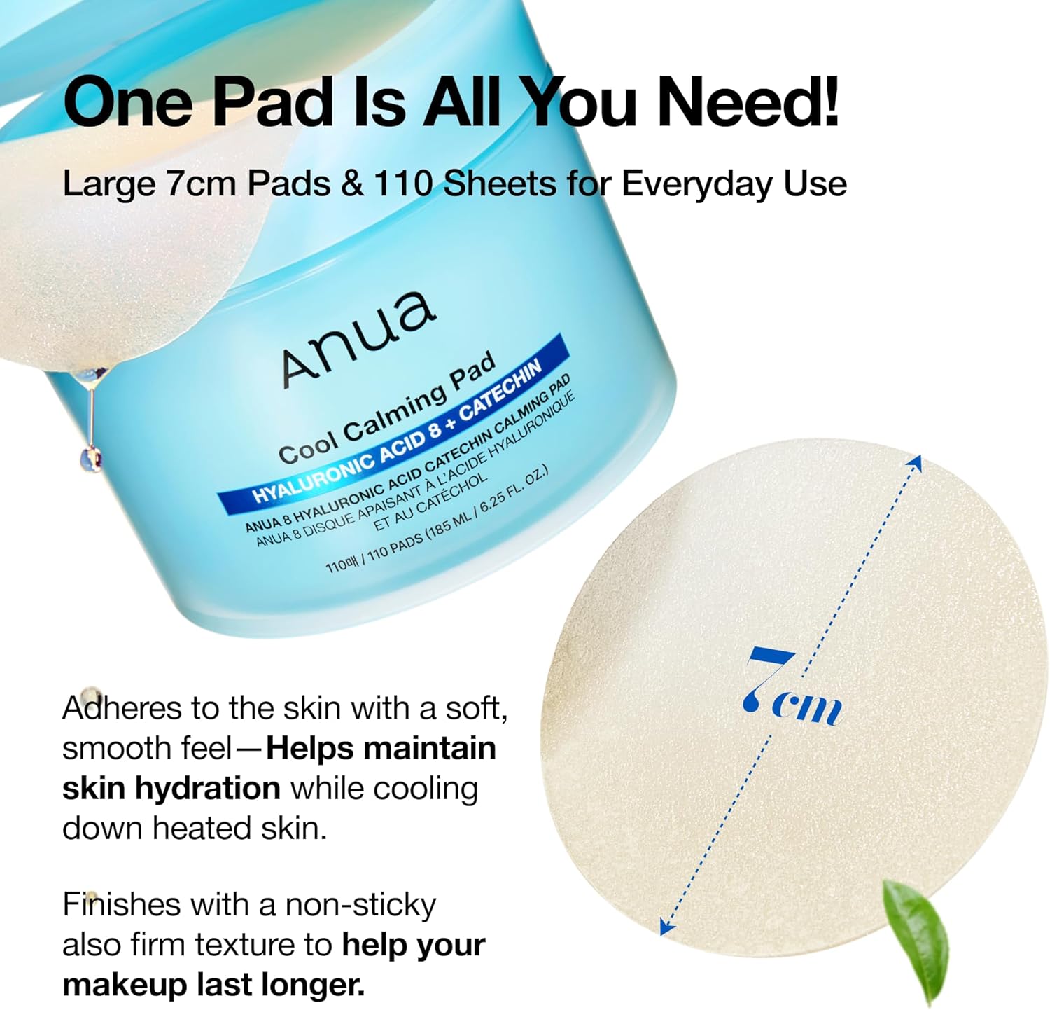Anua - 8 Hyaluronic Acid Catechin Calming Pad (110 Pads)-thekimyoung.com