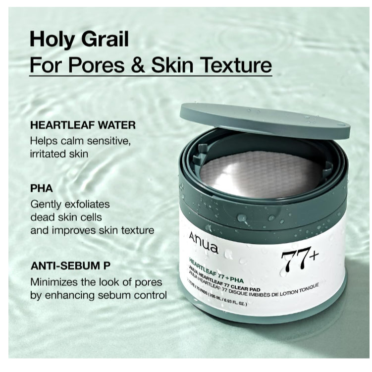 Anua Heartleaf 77 Cleansing Pad 70ea (150ml) Toner Pad Anua