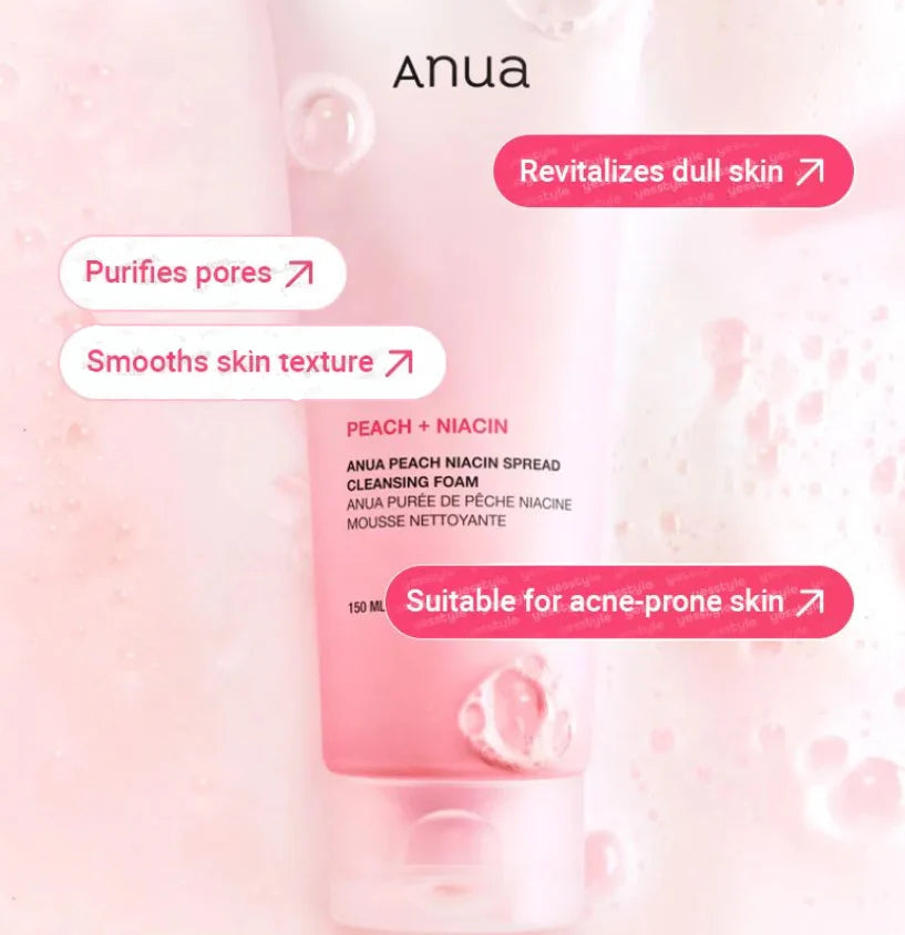 Anua Peach Niacin Spread Cleansing Foam (150ml)-thekimyoung.com