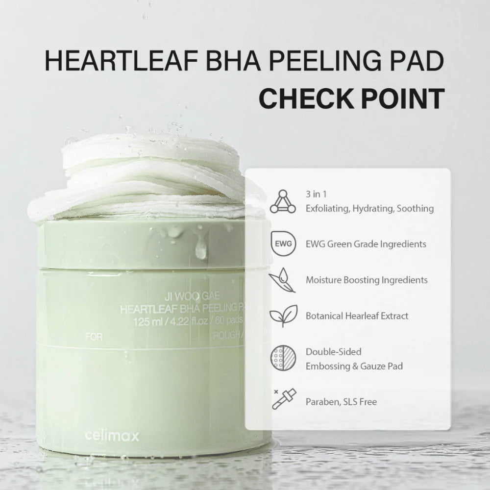 celimax JI WOO GAE Heartleaf BHA Peeling Pad-thekimyoung.com