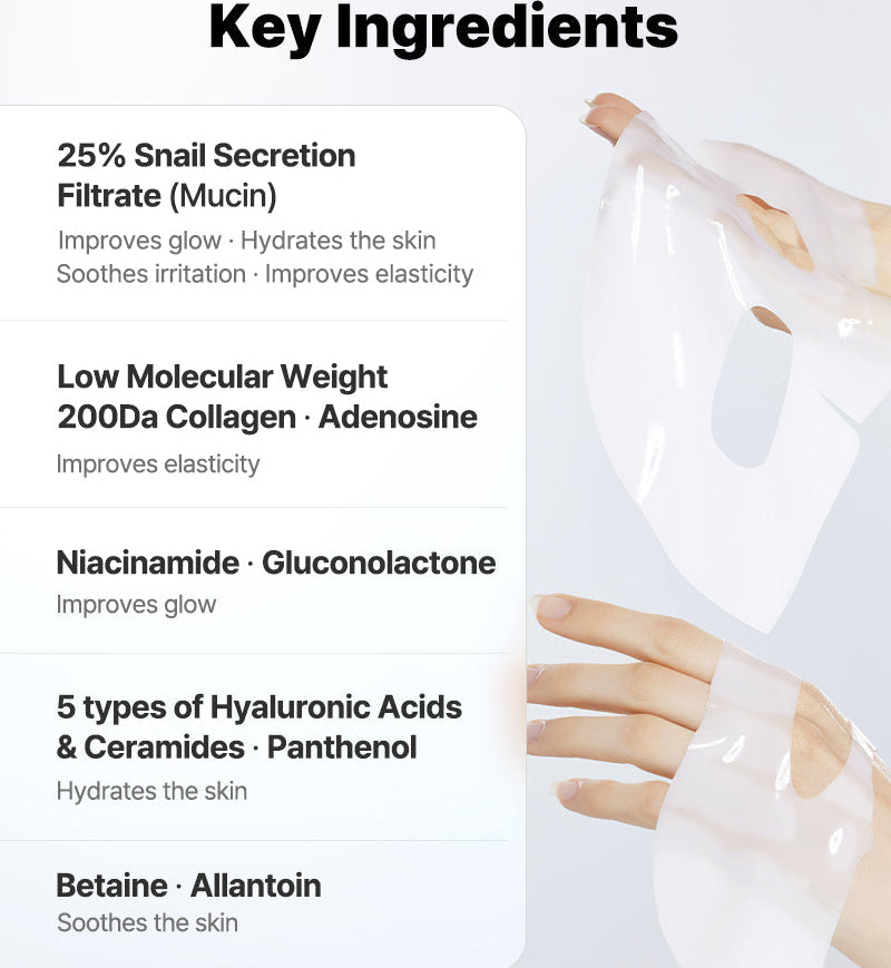 COSRX - Advanced Snail Mucin Glass Glow Hydrogel Mask (3 Sheets)-thekimyoung.com