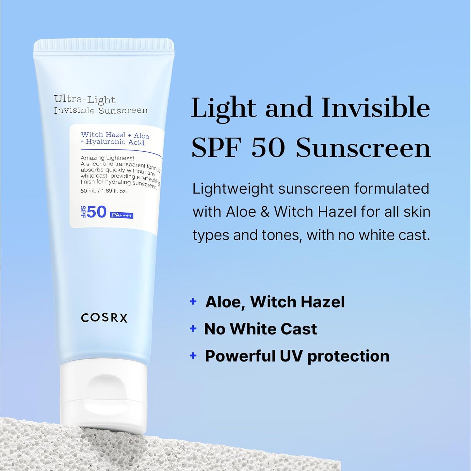 COSRX - Ultra-Light Invisible Sunscreen SPF50 PA++++ (50ml)-thekimyoung.com