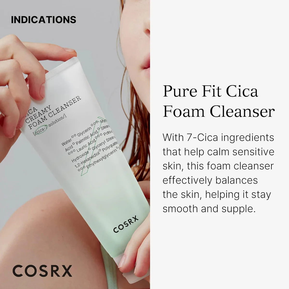 COSRX - Pure Fit Cica Creamy Foam Cleanser (150ml)-thekimyoung.com