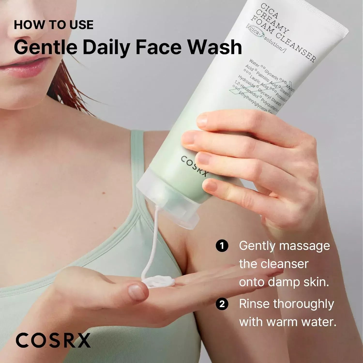 COSRX - Pure Fit Cica Creamy Foam Cleanser (150ml)-thekimyoung.com
