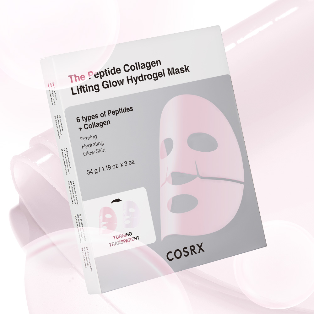 COSRX - The Peptide Collagen Lifting Glow Hydrogel Mask (3 Sheets)-thekimyoung.com