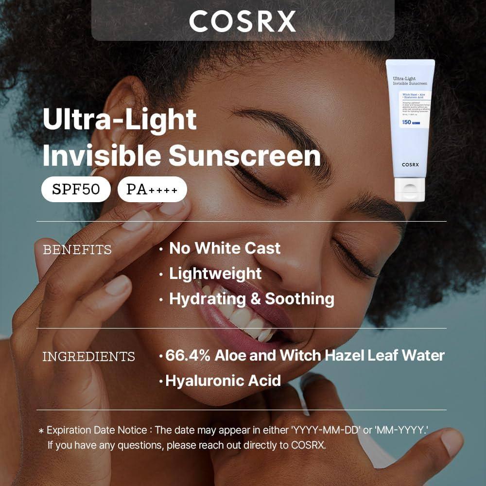 COSRX - Ultra-Light Invisible Sunscreen SPF50 PA++++ (50ml)-thekimyoung.com