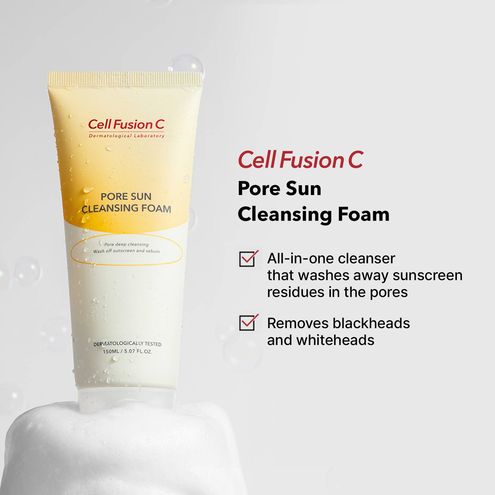 [Cell Fusion C] Pore Sun Cleansing Foam 150ml-thekimyoung.com