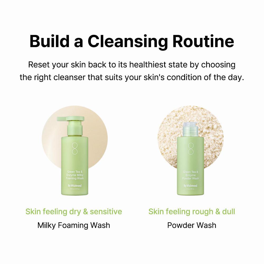 [By Wishtrend] Green Tea & Enzyme Milky Foaming Wash 140ml Cleansing Foam By Wishtrend