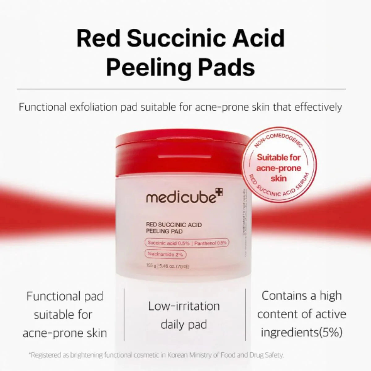 medicube Red Succinic Acid Peeling Pad-thekimyoung.com