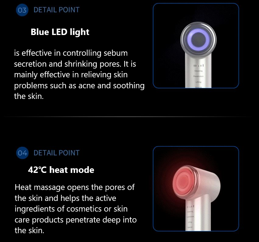 Mayhope Galvanic Massager High Frequency Cooling Facial Skin Care Beauty Device 5in1 Face Massager Mayhope