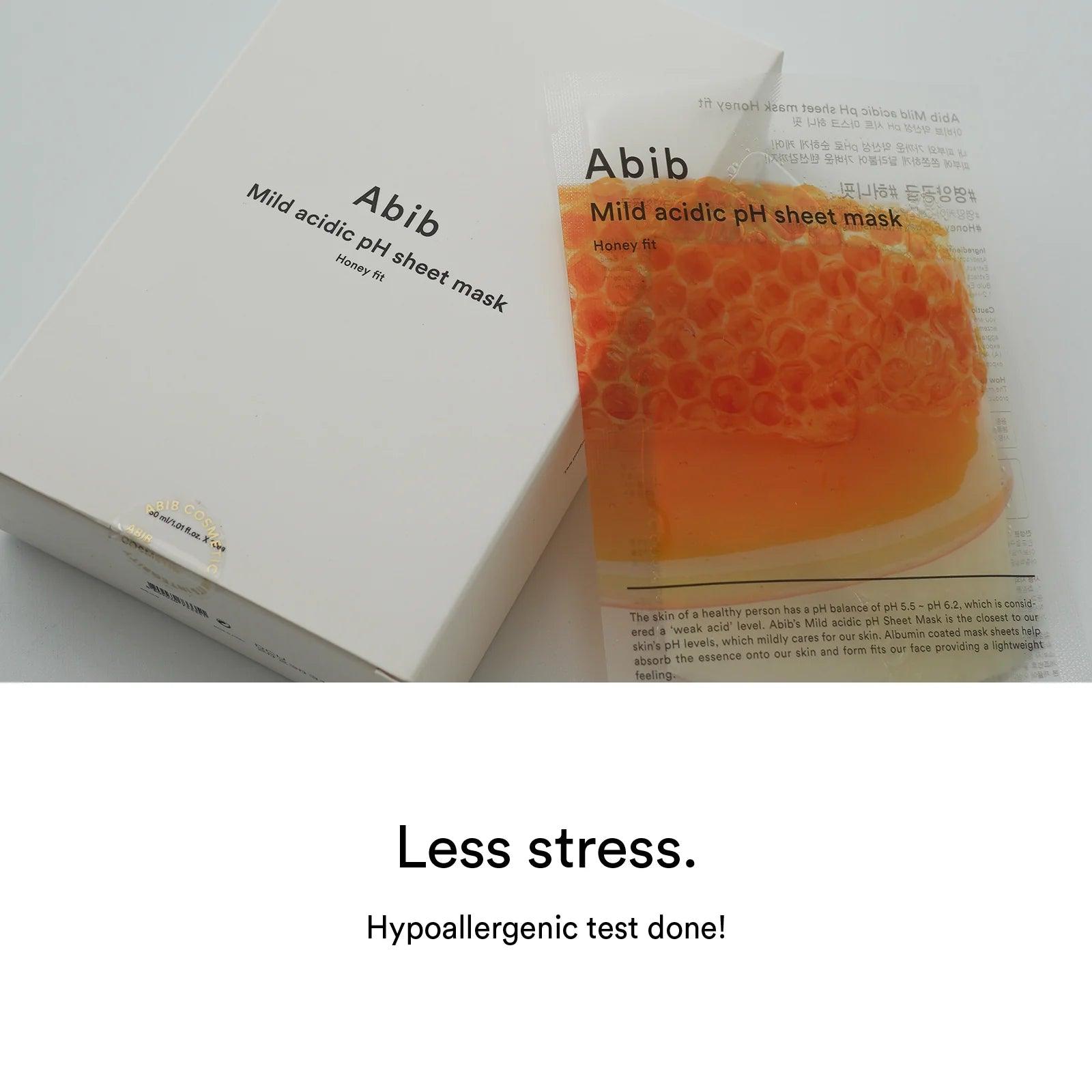 Abib Mild acidic pH sheet mask Honey fit 30ml X10 Mask Sheet Abib