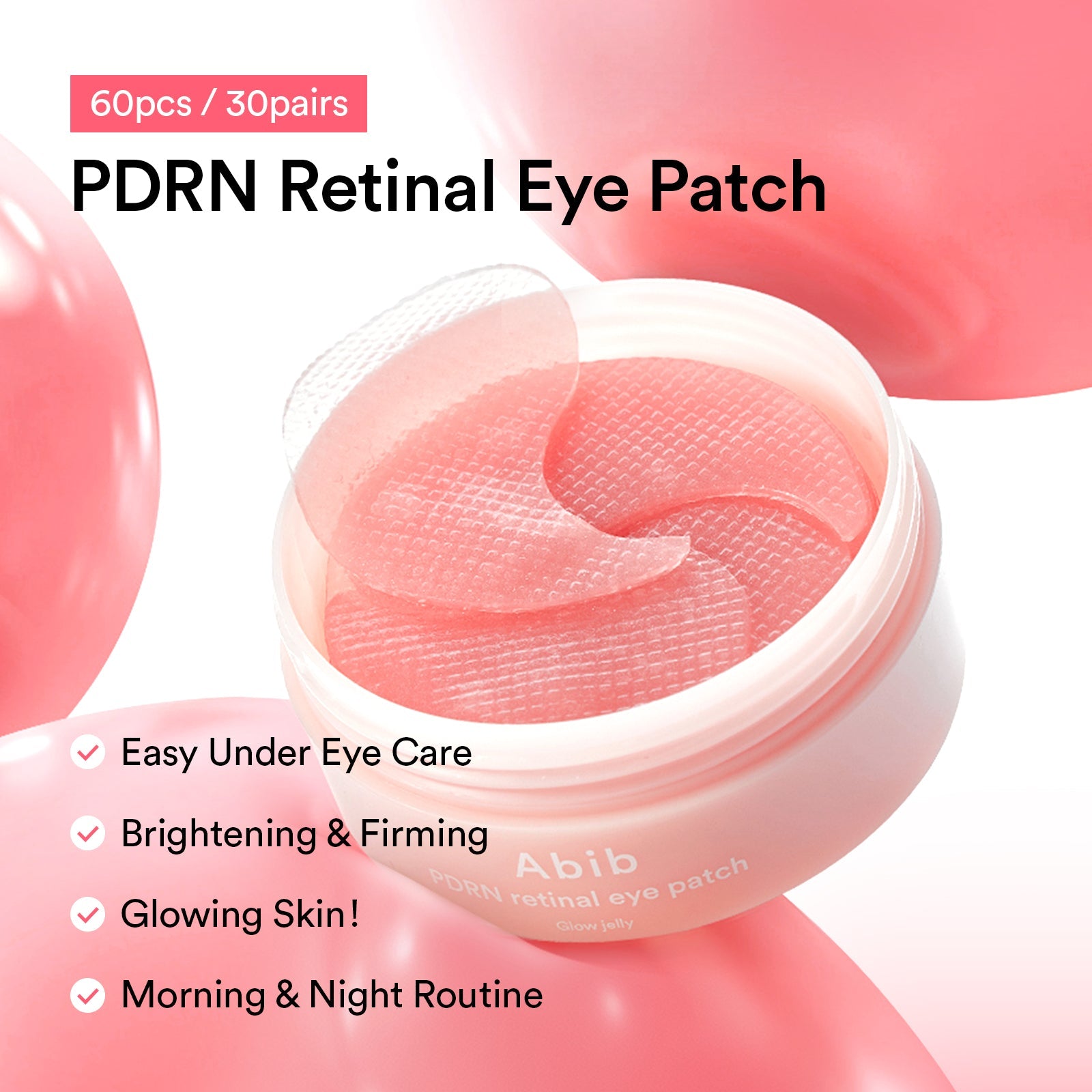 Abib - PDRN retinal eye patch Glow jelly (60 Patches)-thekimyoung.com