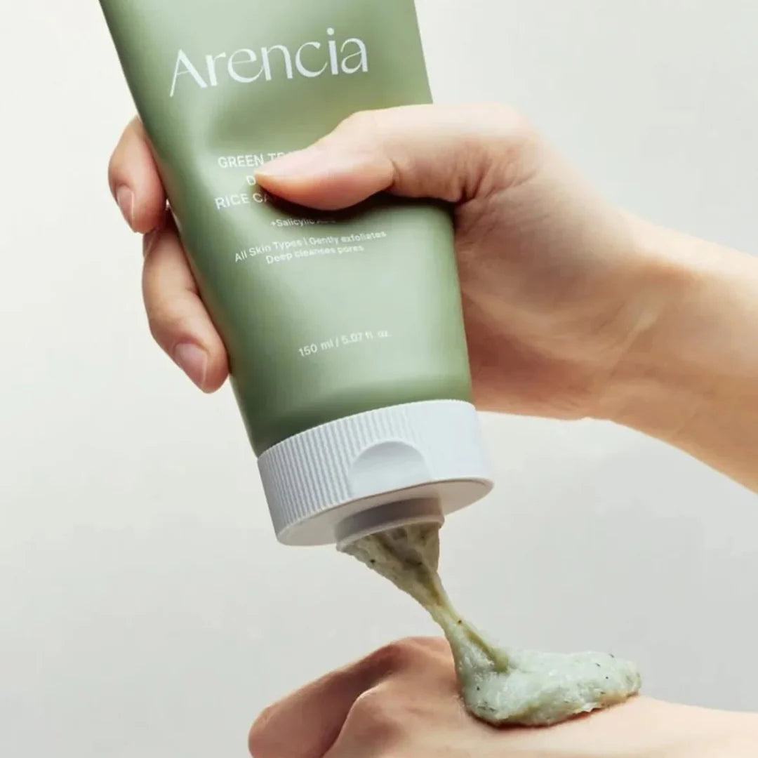 Arencia - Green Tea + LHA Deep Pore Rice Cake Cleanser (150ml)-thekimyoung.com