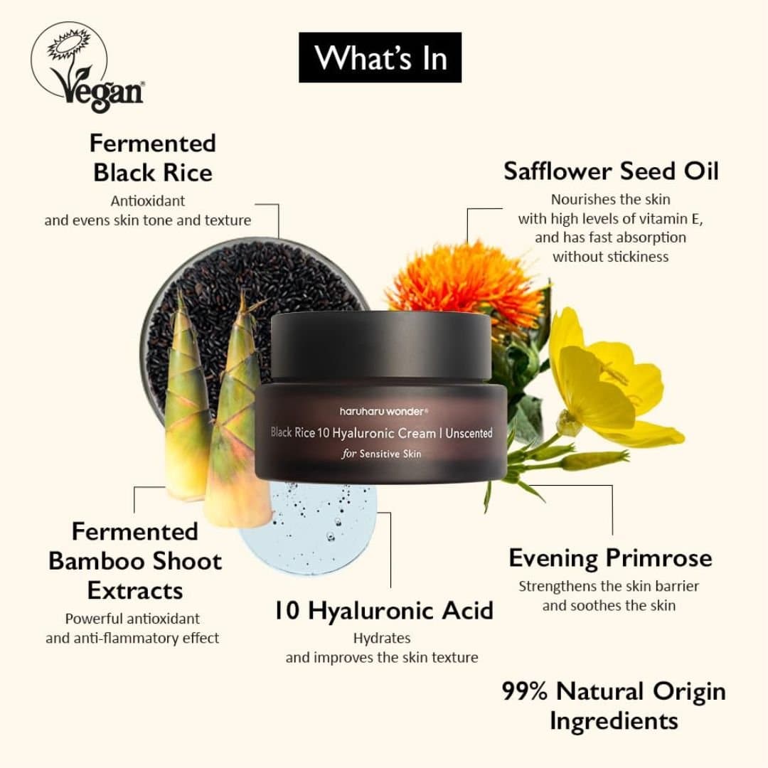 haruharu wonder - Black Rice 10 Hyaluronic Cream 50ml (Unscented)-thekimyoung.com