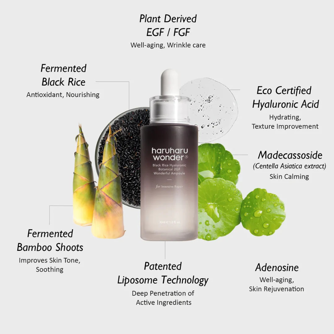 haruharu wonder - Black Rice Hyaluronic Botanical 2GF Wonderful Ampoule 30ml-thekimyoung.com