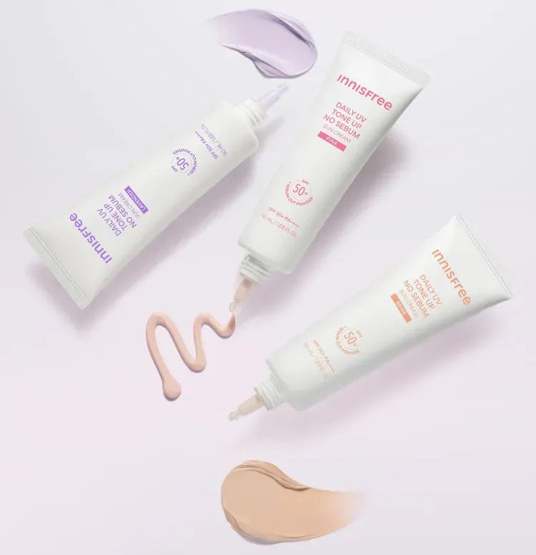 Innisfree Daily UV Tone-Up No-Sebum Sunscreen (Pink/Lavender/Beige) 50ml-thekimyoung.com