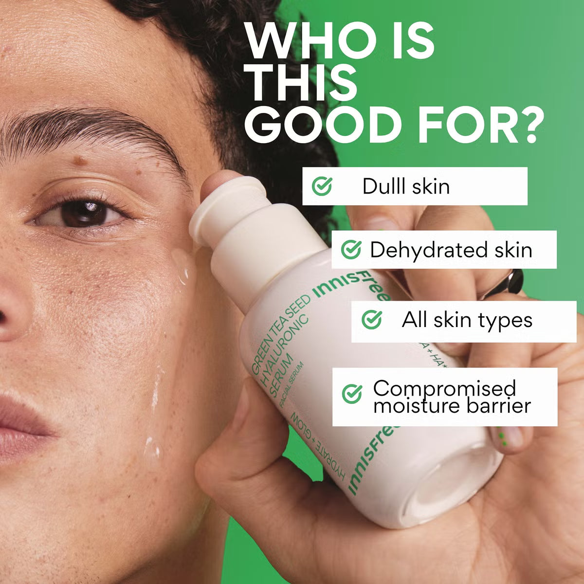 Innisfree Green Tea Hyaluronic Acid Moisture Sun Serum (50ml)-thekimyoung.com