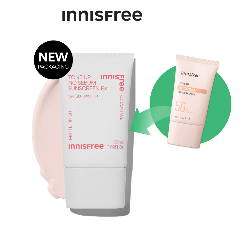 Innisfree Tone Up No Sebum Sunscreen EX SPF50+ PA++++ 60ml-thekimyoung.com