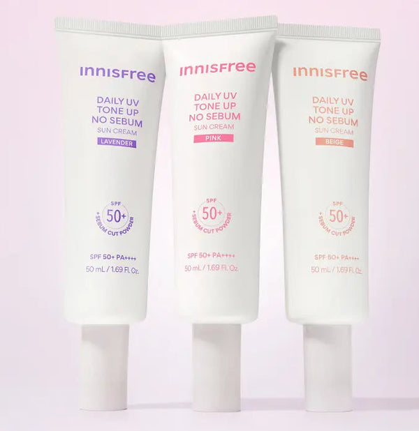 Innisfree Daily UV Tone-Up No-Sebum Sunscreen (Pink/Lavender/Beige) 50ml-thekimyoung.com