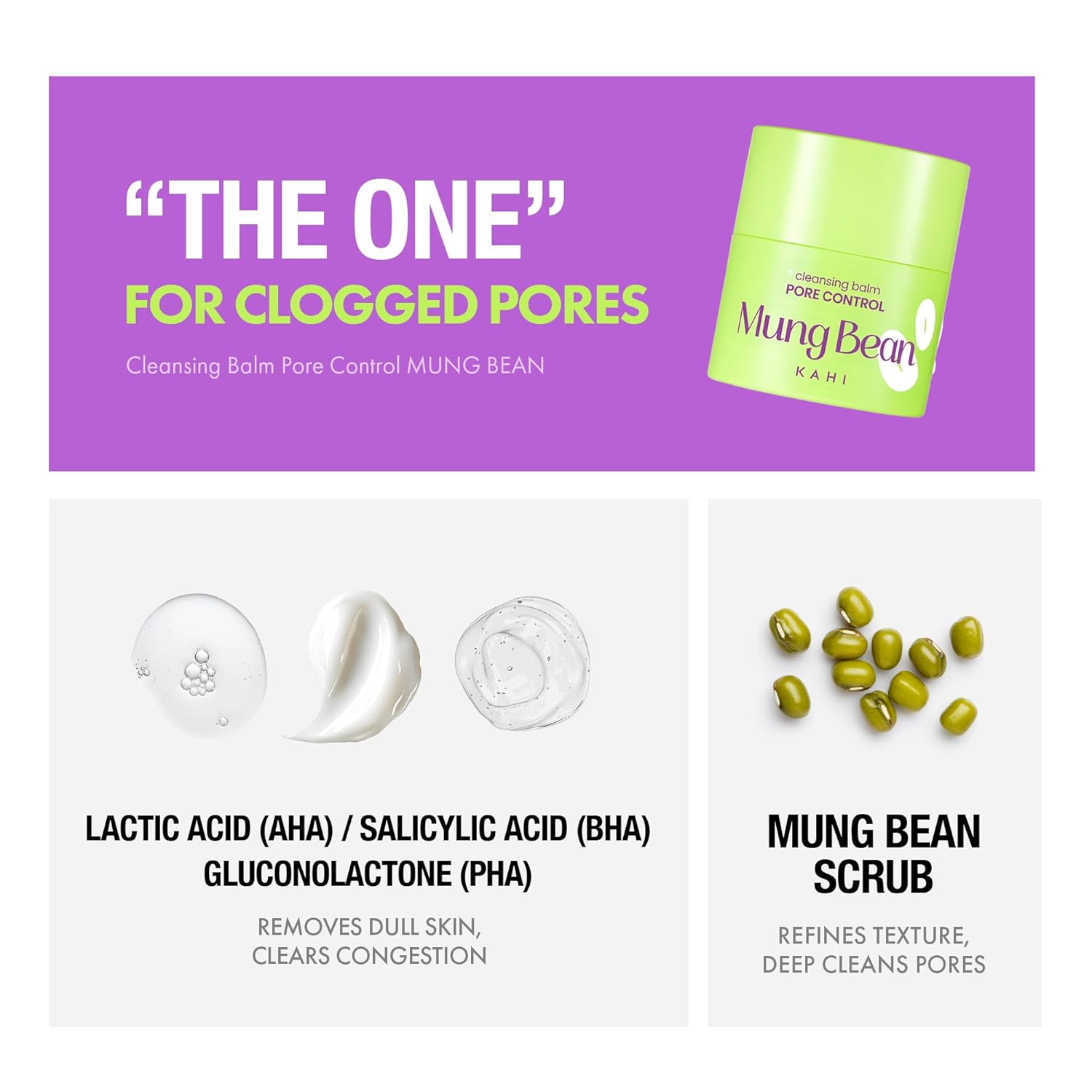 KAHI - Pore Control Mung Bean Cleansing Balm 50ml-thekimyoung.com