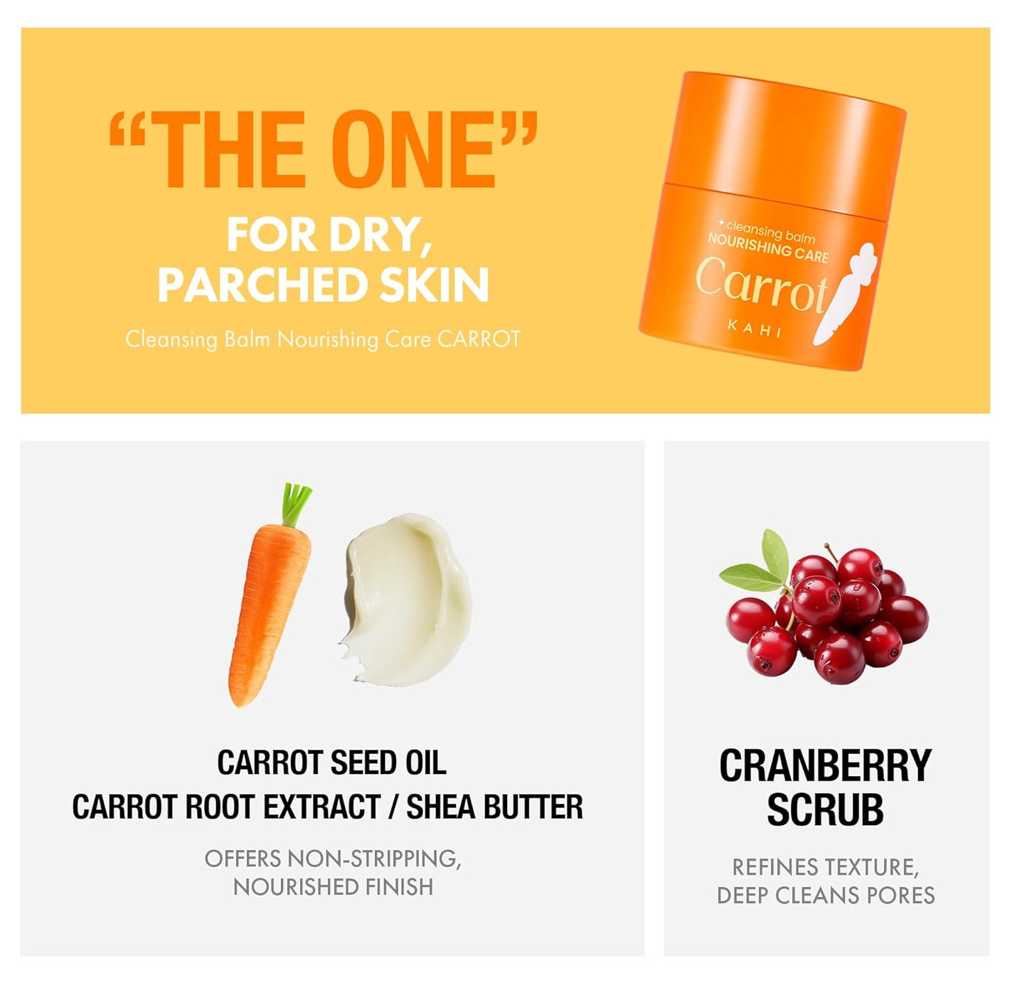KAHI Nourishing Care Carrot Cleansing Balm 50ml-thekimyoung.com