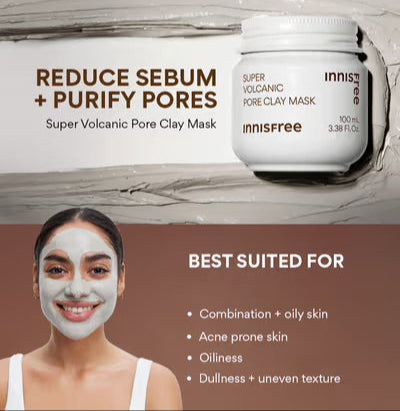 innisfree Super Volcanic Pore Clay Mask 100ml-thekimyoung.com