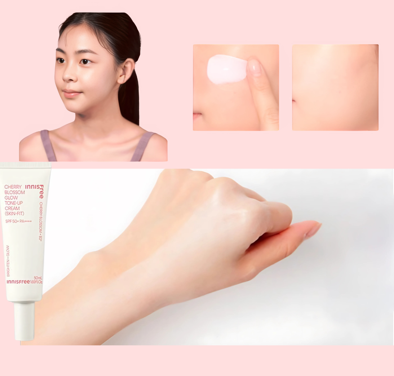 innisfree Jeju Cherry Blossom Tone-Up Cream(Skin-Fit) 50ml SPF50+ PA++++ Tone Up Cream innisfree