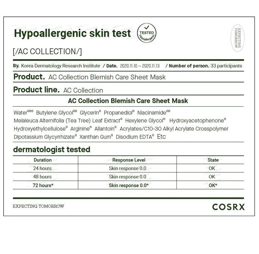 COSRX AC Collection Blemish Care Sheet Mask 26ml X 10ea-thekimyoung.com