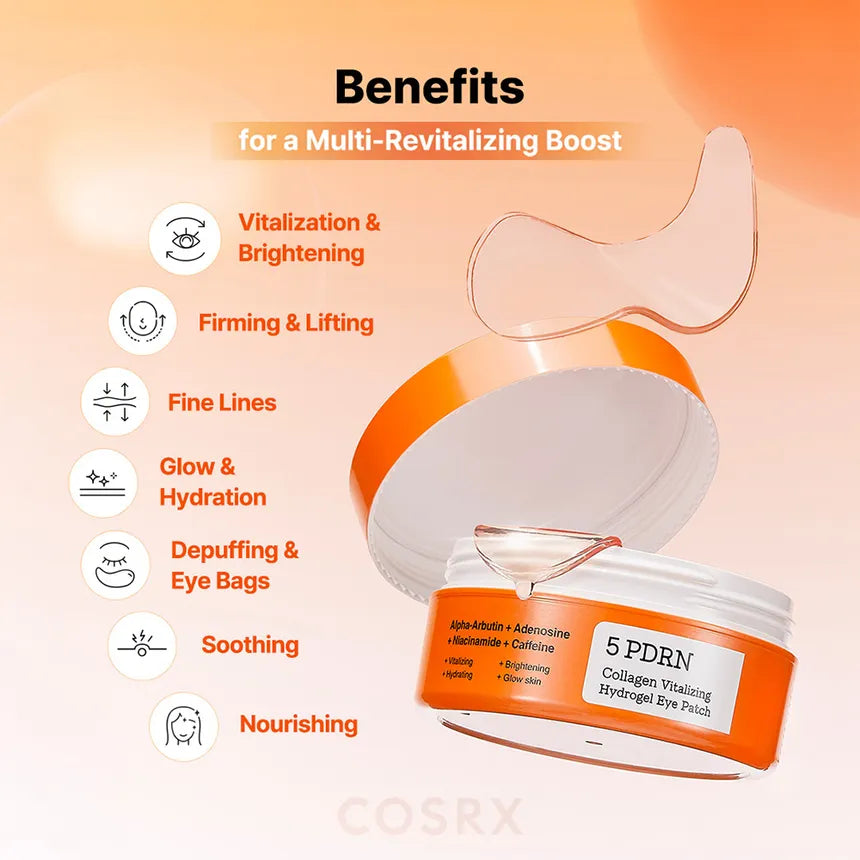 COSRX - 5 PDRN Collagen Vitalizing Hydrogel Eye Patch-thekimyoung.com