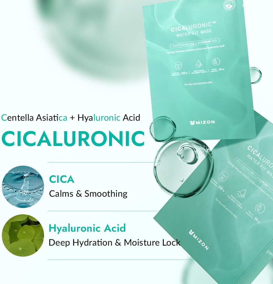 MIZON - Cicaluronic Water Fit Mask (10 Sheets)-thekimyoung.com