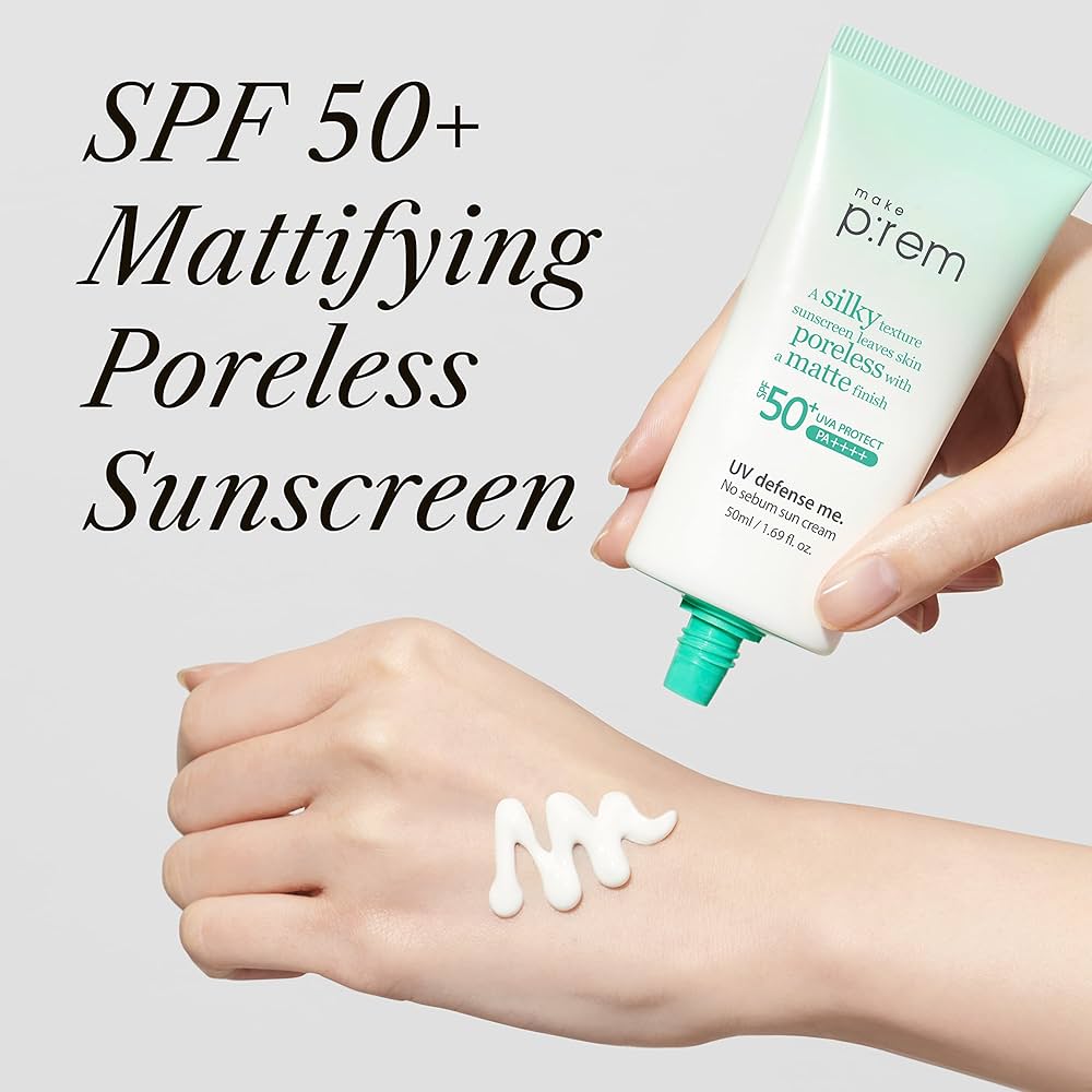 make p:rem UV Defense Me. No Sebum Sun Cream SPF50+ PA++++ ( 50ml + 50 ML ) Sunscreen make p:rem