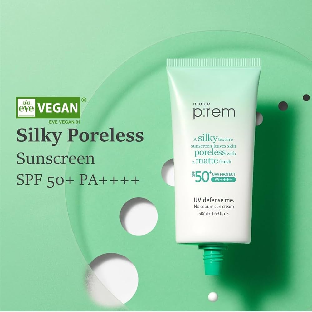 make p:rem UV Defense Me. No Sebum Sun Cream SPF50+ PA++++ ( 50ml + 50 ML ) Sunscreen make p:rem