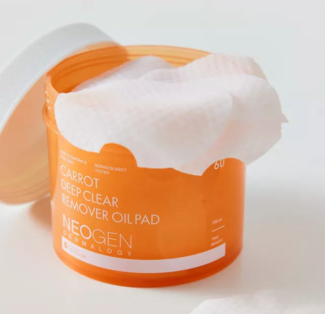 NEOGEN - Dermalogy Carrot Deep Clear Remover Oil Pad 150ml, (60 pads)-thekimyoung.com