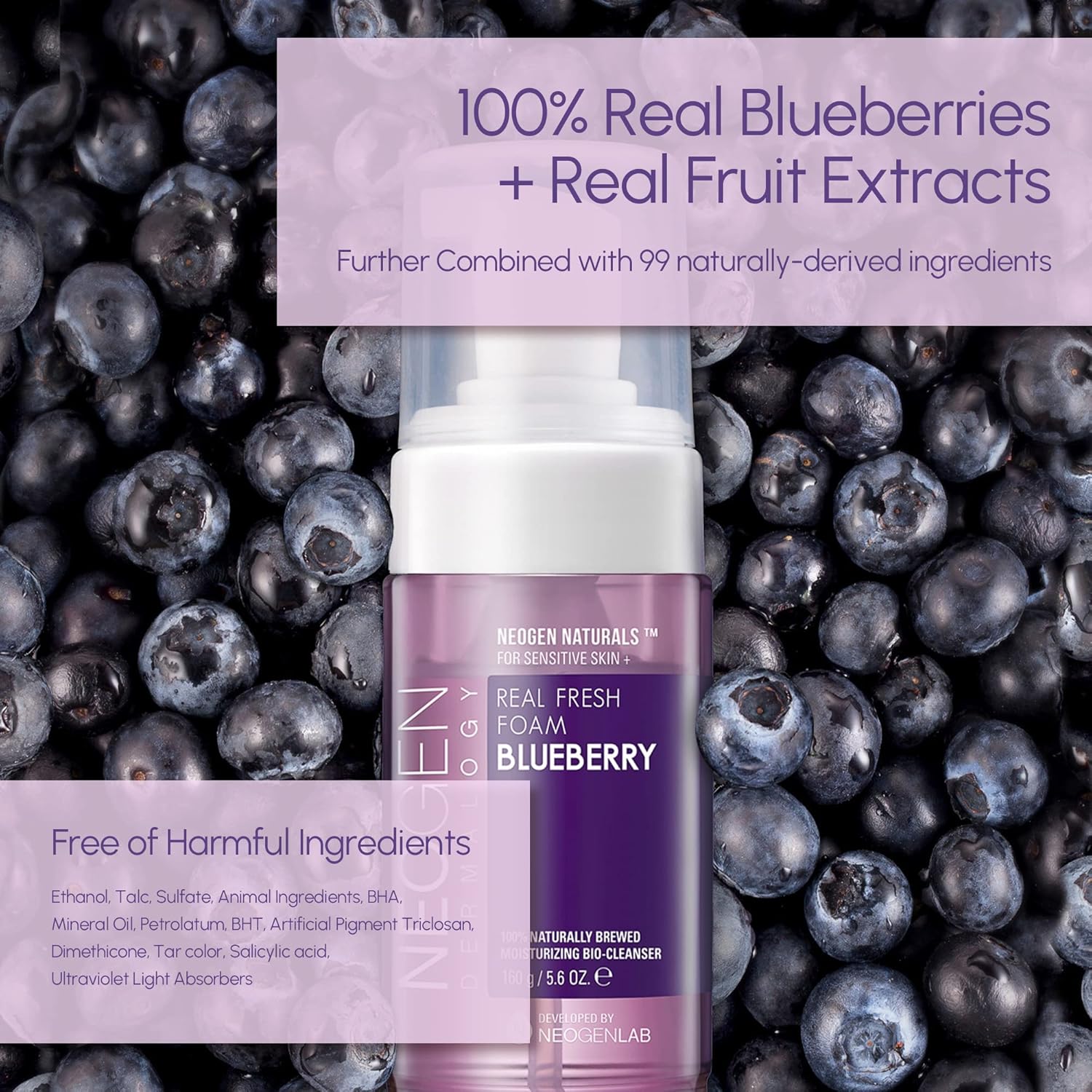 NEOGEN - Dermalogy Real Fresh Foam Blueberry (160ml)-thekimyoung.com