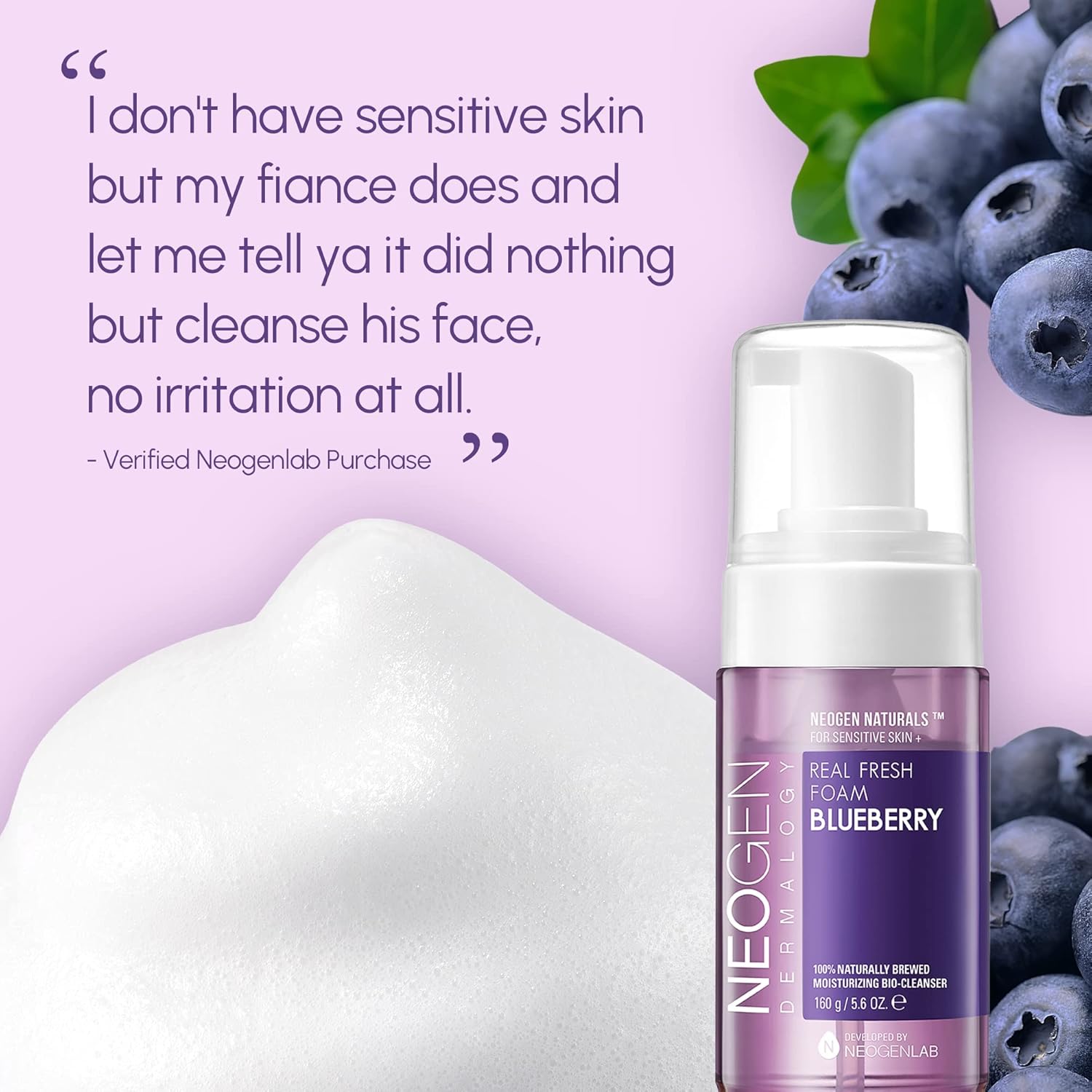 NEOGEN - Dermalogy Real Fresh Foam Blueberry (160ml)-thekimyoung.com