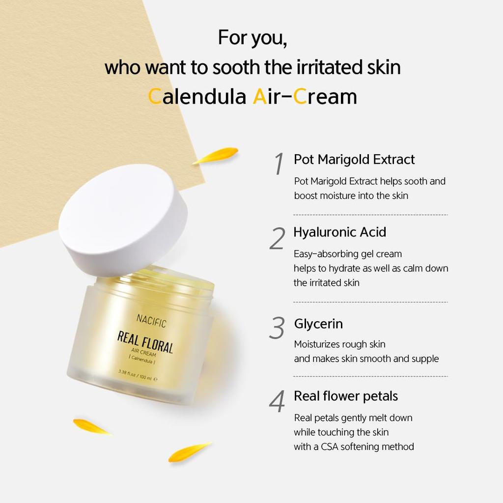Nacific - Real Floral Air Cream Calendula 100ml Face Cream NACIFIC