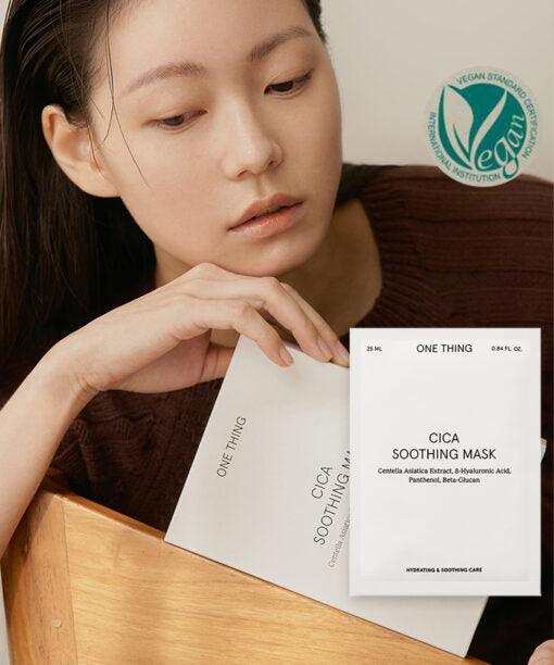 [ONE THING] Cica Soothing Facial Sheet Mask 5Pc Mask Sheet ONE THING