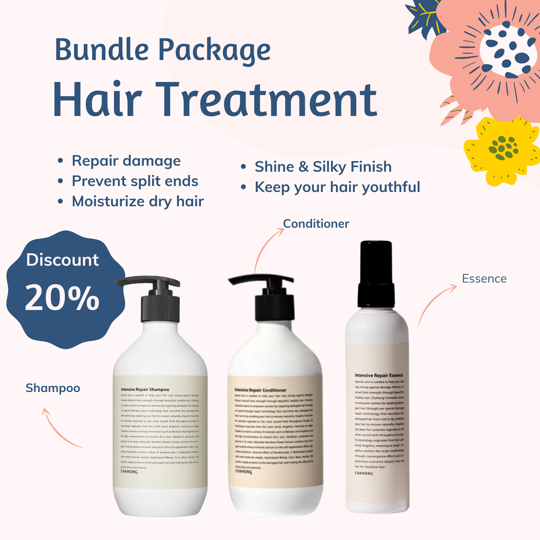 [CHAHONG] Premium Hair Care Set-Love your hair Hair Treatment CHAHONG