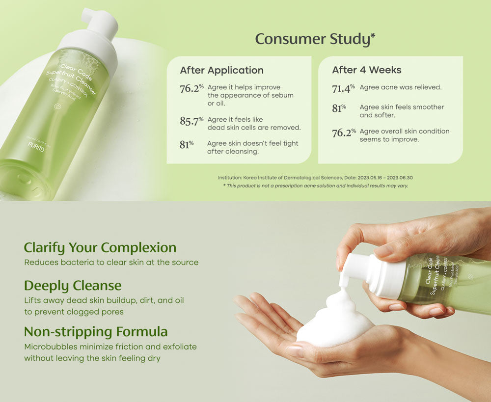 Purito SEOUL - Clear Code Superfruit Cleanser 150ml-thekimyoung.com