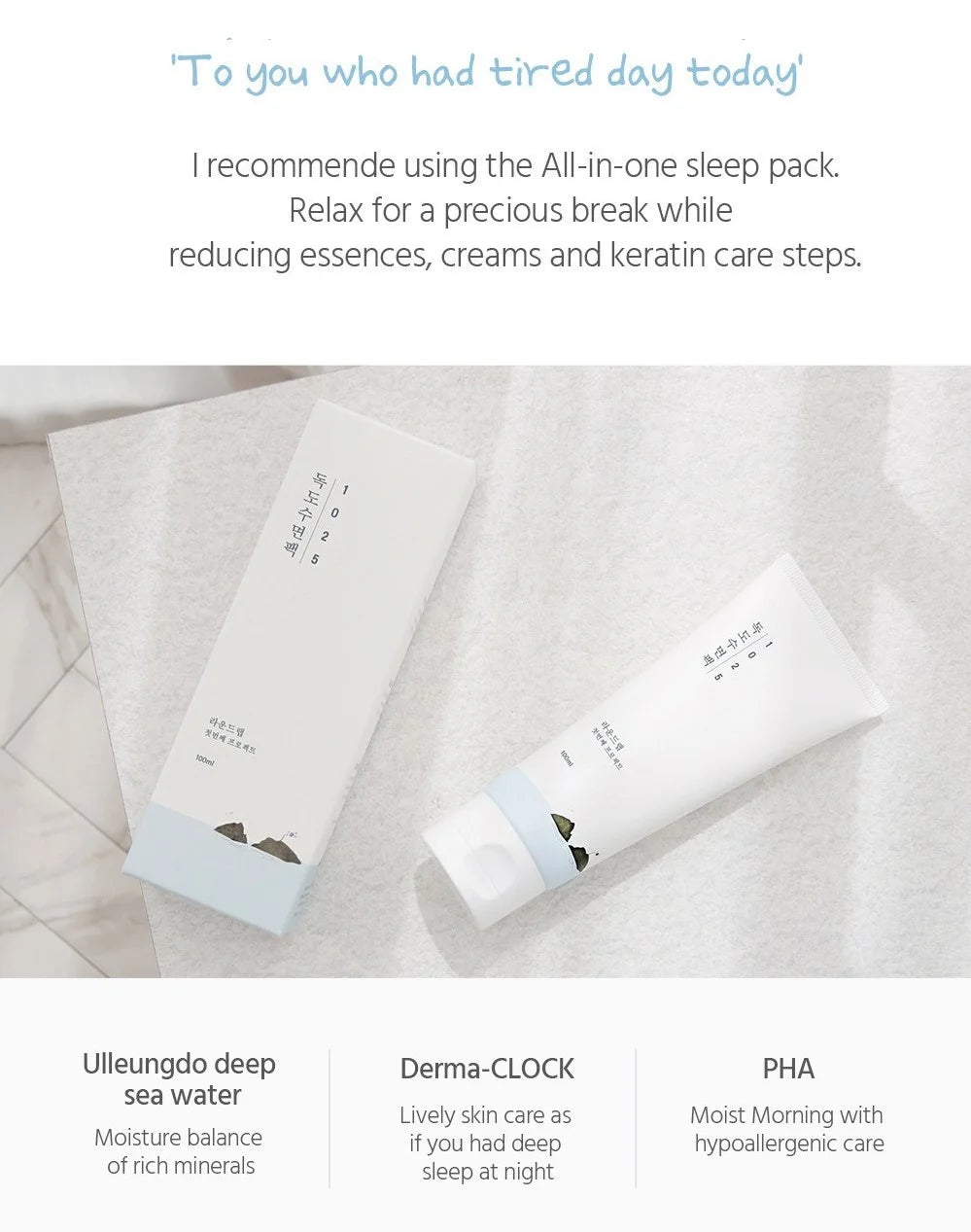 ROUND LAB 1025 Dokdo Sleeping Pack 100ml Sleeping Pack Round Lab