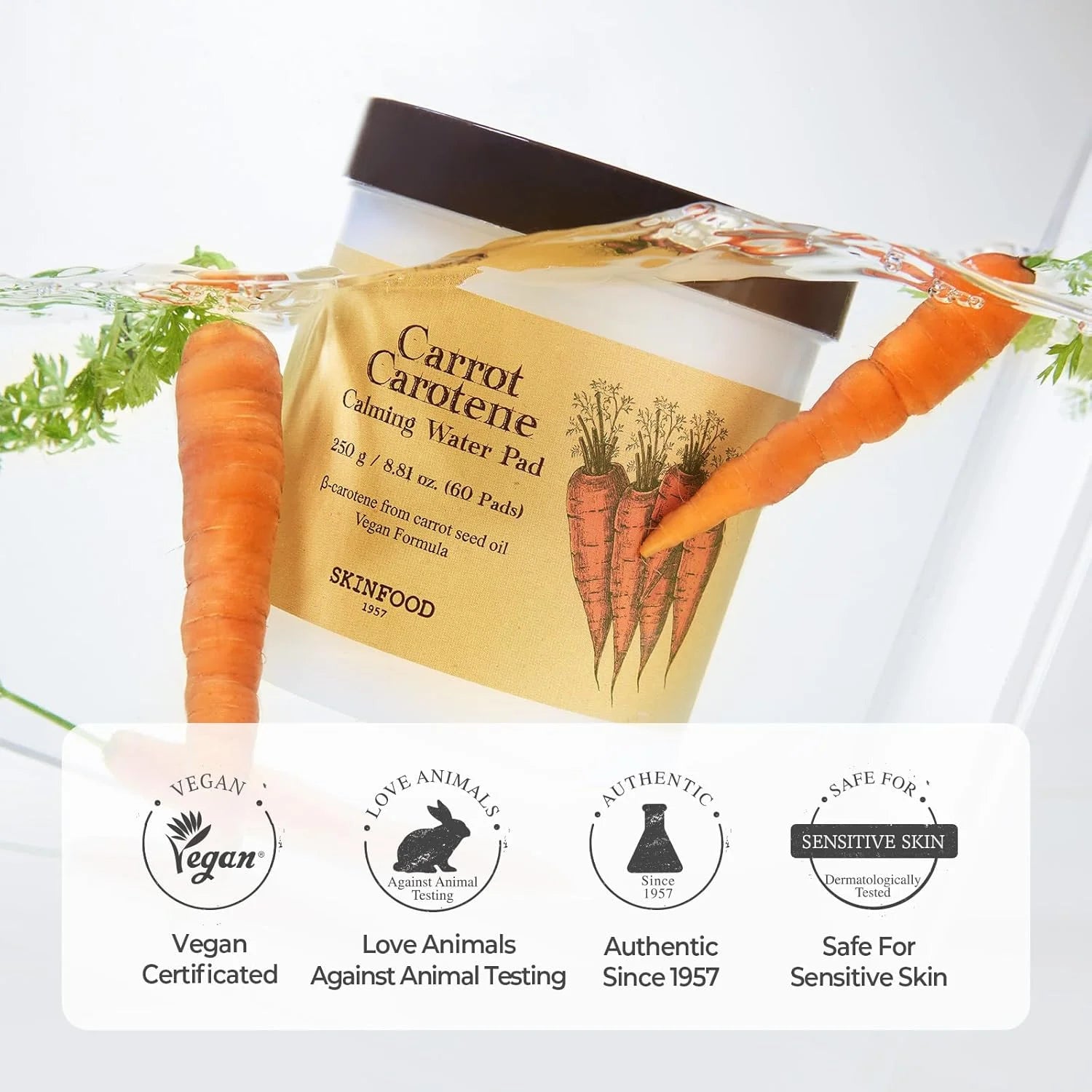SKINFOOD Carrot Carotene Calming Water Pad 250g Toner Pad SKINFOOD